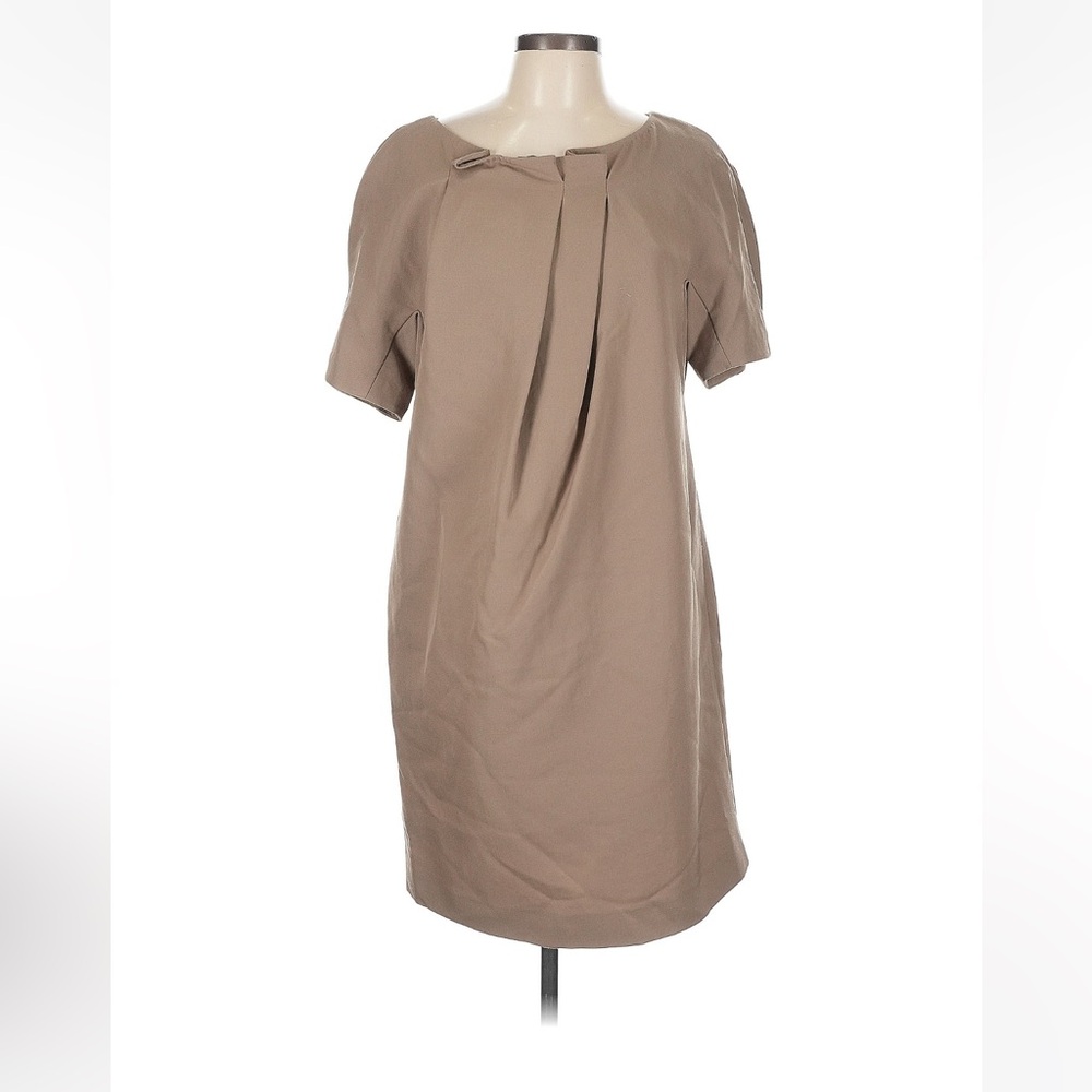 Elegant Tan Short Sleeve Dress